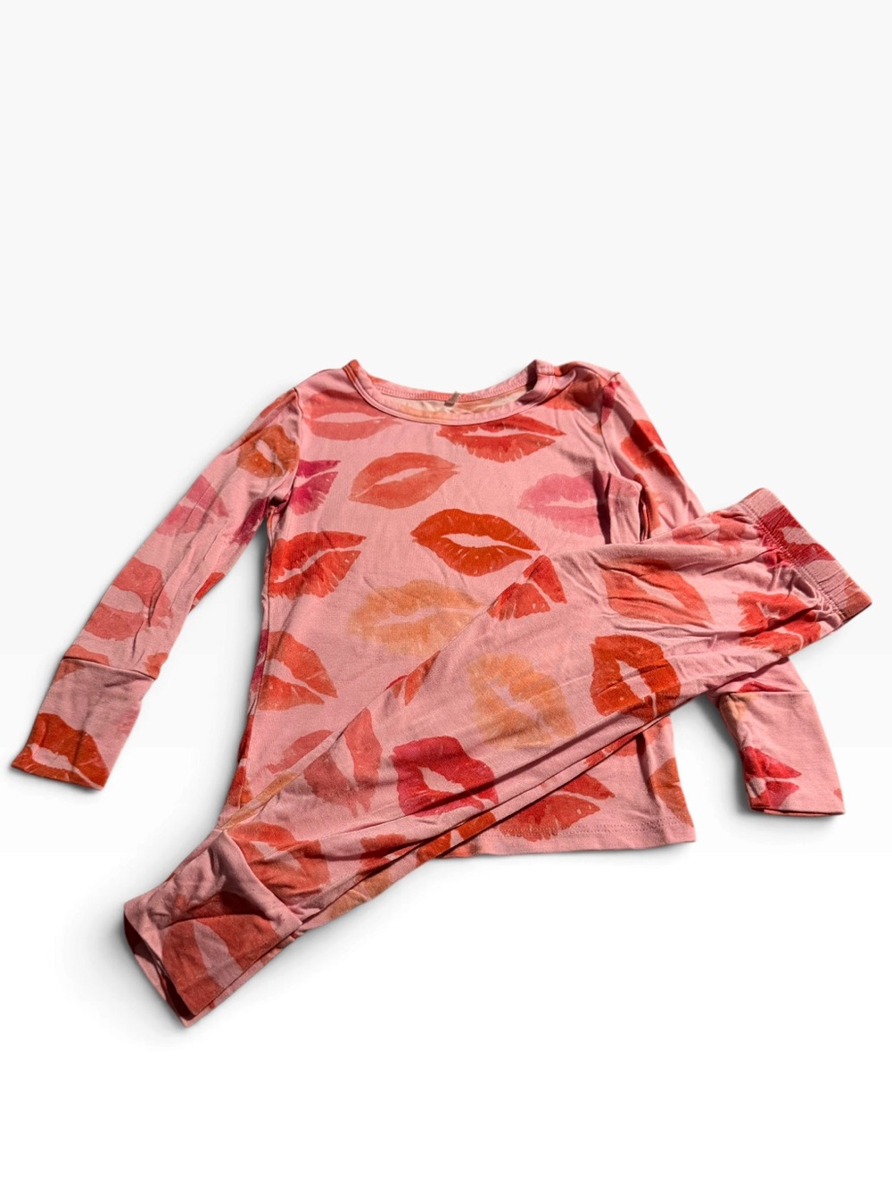 Posh peanut Lipstick Kisses Pajama Set Size 2T